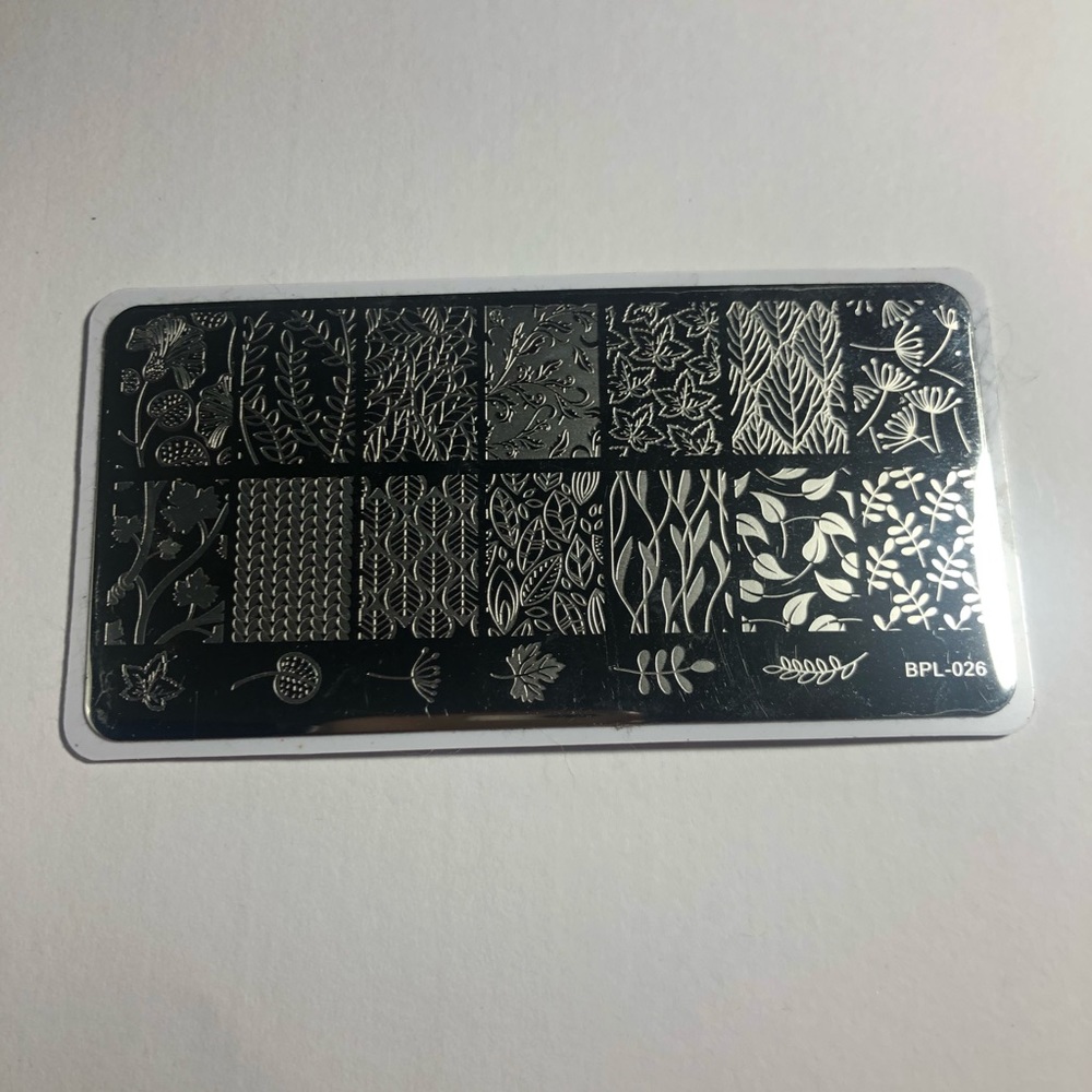 Leaf nail stamping design plate